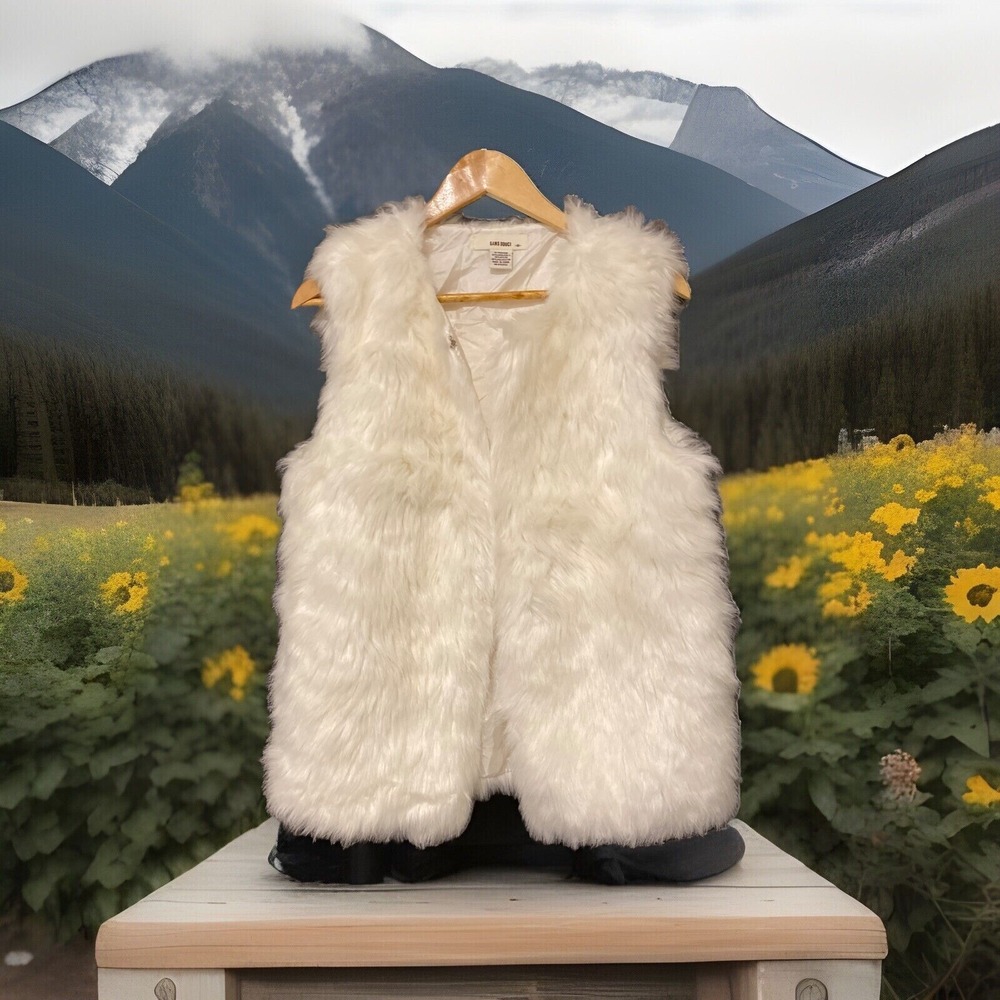 Anthro Mongolian Faux Fur Vest Women's M Medium lined open front shaggy boho 70s